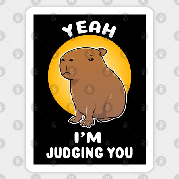 Yeah I'm judging you Capybara Cartoon Sticker by capydays